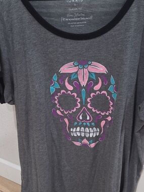 torrid Gray Classic Fit Tee with Black Neck Trim